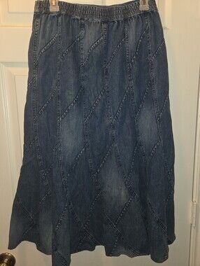 Women's Dark Blue Denim Panel Skirt